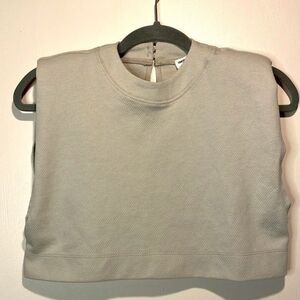 ASOS Edition- Grey Boxy Crop Top w/Exaggerated Shoulders Deep Side Cuts- Size 0